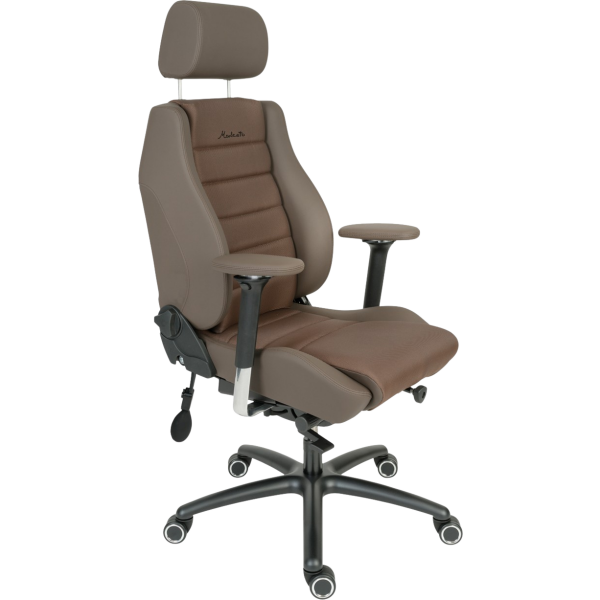 Drehstuhl Modesto Office Kunstleder/Stoff Variante braun mit 4D-Armlehnen