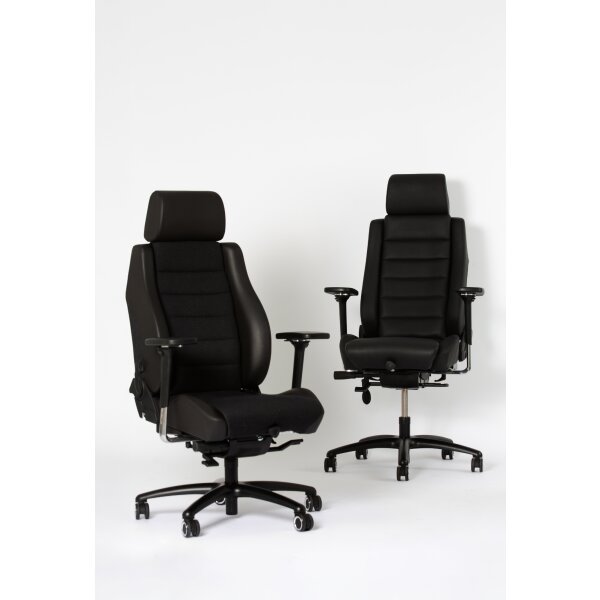 Drehstuhl Modesto Office XL Kunstleder/Stoff Variante schwarz mit 4D-Armlehnen